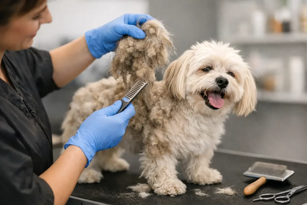 Dog Matted Fur Removal With Gentle Professional Care