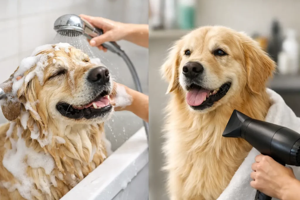 Dog Bath and Blow Dry Care for a Healthier Coat